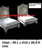 Silver Low Sitting Chair (Set of 2 Chairs)
